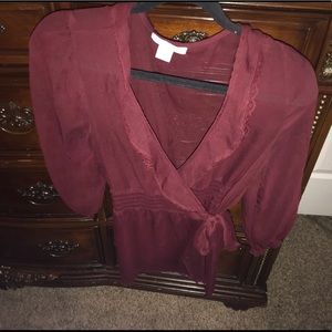 Charlotte Russe Large Burgundy Blouse